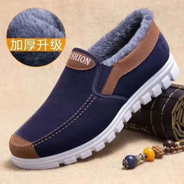 Men's Cotton Shoes Winter Slip on Leisure Shoe Comfortable Plush Thickened Comfortable and Warm Walking Shoes Boots Male Loafer