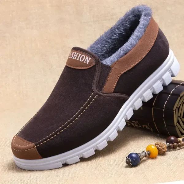 Men's Cotton Shoes Winter Slip on Leisure Shoe Comfortable Plush Thickened Comfortable and Warm Walking Shoes Boots Male Loafer