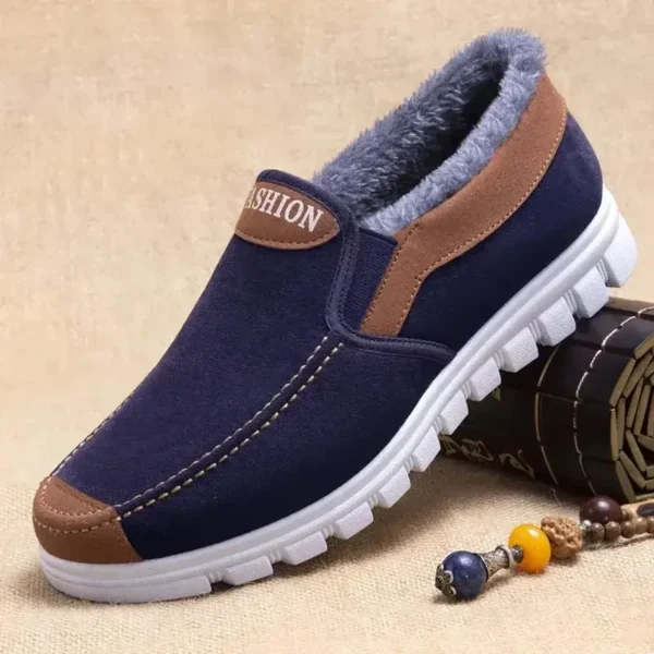 Men's Cotton Shoes Winter Slip on Leisure Shoe Comfortable Plush Thickened Comfortable and Warm Walking Shoes Boots Male Loafer