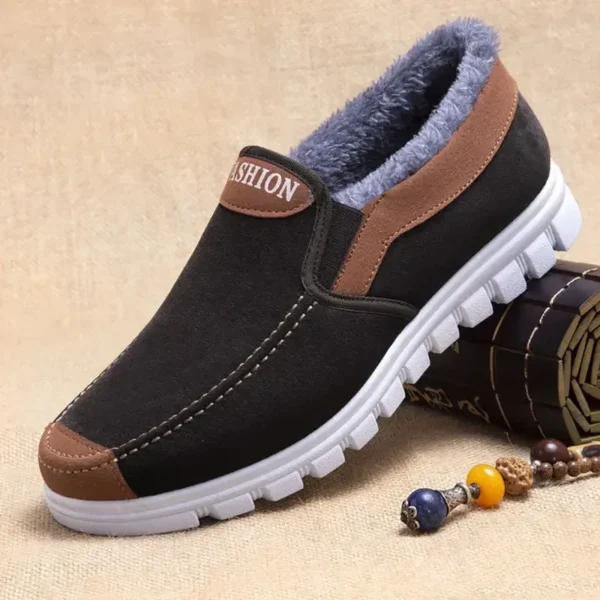 Men's Cotton Shoes Winter Slip on Leisure Shoe Comfortable Plush Thickened Comfortable and Warm Walking Shoes Boots Male Loafer
