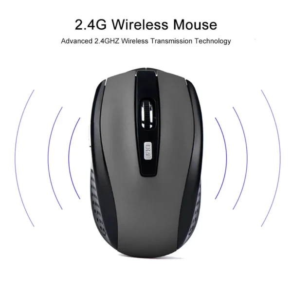 ماوس لاسلكي مريح 2.4G ماوس مكتب بصري متنقل محمول مستويات DPI قابلة للتعديل لأجهزة الكمبيوتر المحمول والكمبيوتر المحمول ماك بوك