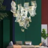 ثريا سلم اسكندنافية حديثة ، مصابيح سقف بسيطة ، ثريات ليد معلقة لغرفة المعيشة ، إضاءة داخلية