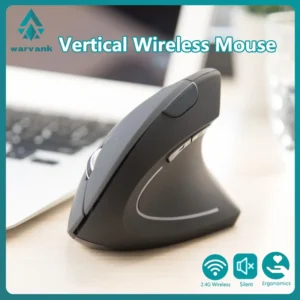 ماوس عمودي مريح Warvank FK12 قابل لإعادة الشحن، يعمل بتقنية 2.4G، سلكي وصامت، مناسب لأجهزة الكمبيوتر المحمولة وأجهزة الكمبيوتر المكتبية.