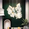 ثريا سلم اسكندنافية حديثة ، مصابيح سقف بسيطة ، ثريات ليد معلقة لغرفة المعيشة ، إضاءة داخلية