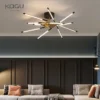 ثريا حديثة جلوس وغرفة طعام وغرفة نوم بتصميم أسود، مزودة بإضاءة LED تُركب على السقف.