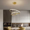الحديثة قلادة مصباح Led خواتم دائرة سقف معلق الثريا الأسود Loft المعيشة غرفة الطعام المطبخ إضاءة داخلية تركيبات