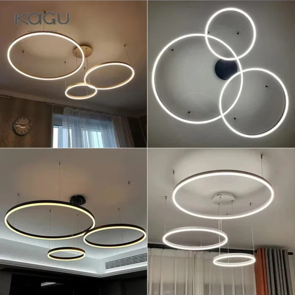 kf-Sc6e20f12a272431daaf563fc1968caacr الحد الأدنى الحديثة Led الثريا إضاءة المنزل نحى خواتم السقف شنت أضواء الثريا مصباح معلق الذهب والأسود اللون
