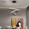 الحديثة قلادة مصباح Led خواتم دائرة سقف معلق الثريا الأسود Loft المعيشة غرفة الطعام المطبخ إضاءة داخلية تركيبات