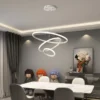 الحديثة قلادة مصباح Led خواتم دائرة سقف معلق الثريا الأسود Loft المعيشة غرفة الطعام المطبخ إضاءة داخلية تركيبات
