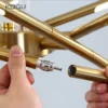 ثريا حديثة جلوس وغرفة طعام وغرفة نوم بتصميم أسود، مزودة بإضاءة LED تُركب على السقف.
