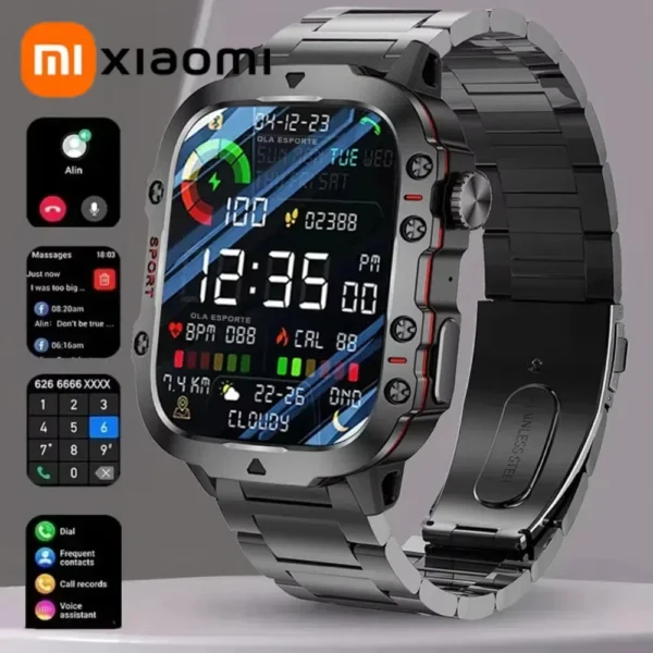 ساعة ذكية للرجال من Xiaomi Mijia، مقاومة للماء IP68 و5ATM، مخصصة للرياضة في الهواء الطلق، تتضمن جهاز تعقب للياقة البدنية ومراقبة الصحة، شاشة 1.81 بوصة، دعم لمكالمات Bluetooth.