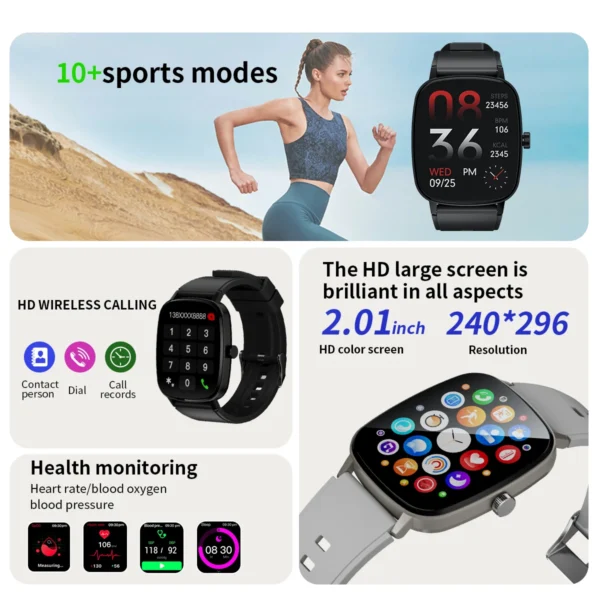 kf-S23f0d168709a44e29f06989e044926474 Aiweile AW63 Smartwatch الرجال 2.01 بوصة شاشة Smarthwhatch 2024 سوار لياقة بدنية الرياضة سماعة لاسلكية تعمل بالبلوتوث دعوة هدية جديدة PK LT10