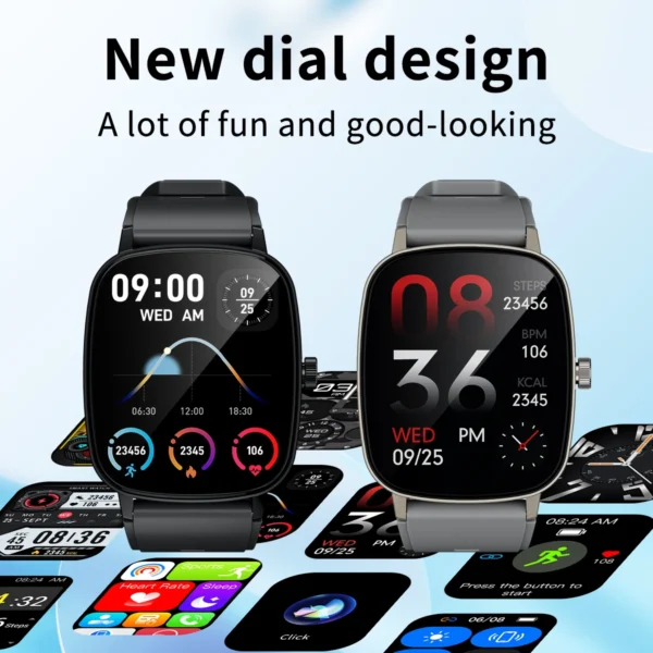 kf-S599932bd2cef48739b782d6efda3da2ci Aiweile AW63 Smartwatch الرجال 2.01 بوصة شاشة Smarthwhatch 2024 سوار لياقة بدنية الرياضة سماعة لاسلكية تعمل بالبلوتوث دعوة هدية جديدة PK LT10